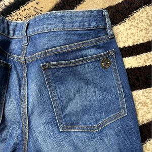 Tory Burch Skinny Cropped Jean w/ Gold Logo Hardware Size 30
